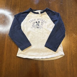 Camiseta manga larga Mickey Raglan equipo Janie and Jack Disney x, talla 3 - Imagen 1 de 7