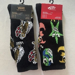 2 pairs Vans Socks Mens Size  9.5 - 13 Star And Fly Boxing designs - Picture 1 of 2