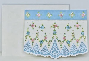 CAROL'S ROSE GARDEN Blumengirlande Notizkarte mit Umschlag CAROL WILSON FINE ARTS - Bild 1 von 2