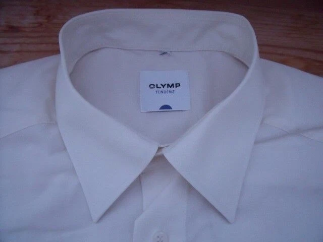 Olymp TENDENZA Camicia A Maniche Lunghe 41 Crema Unicolore Molto Buona #TA2040 - Immagine 1 di 1