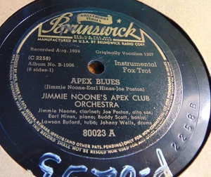 Jimmie Noone, Earl Hines - Apex Blues / Sweet Lorraine (1943) Brunswick 78, VG+ - Imagen 1 de 4