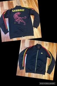 Vintage Onitsuka Tiger Germany Trainingsjacke Schwarz Full Zip Große L - Bild 1 von 12