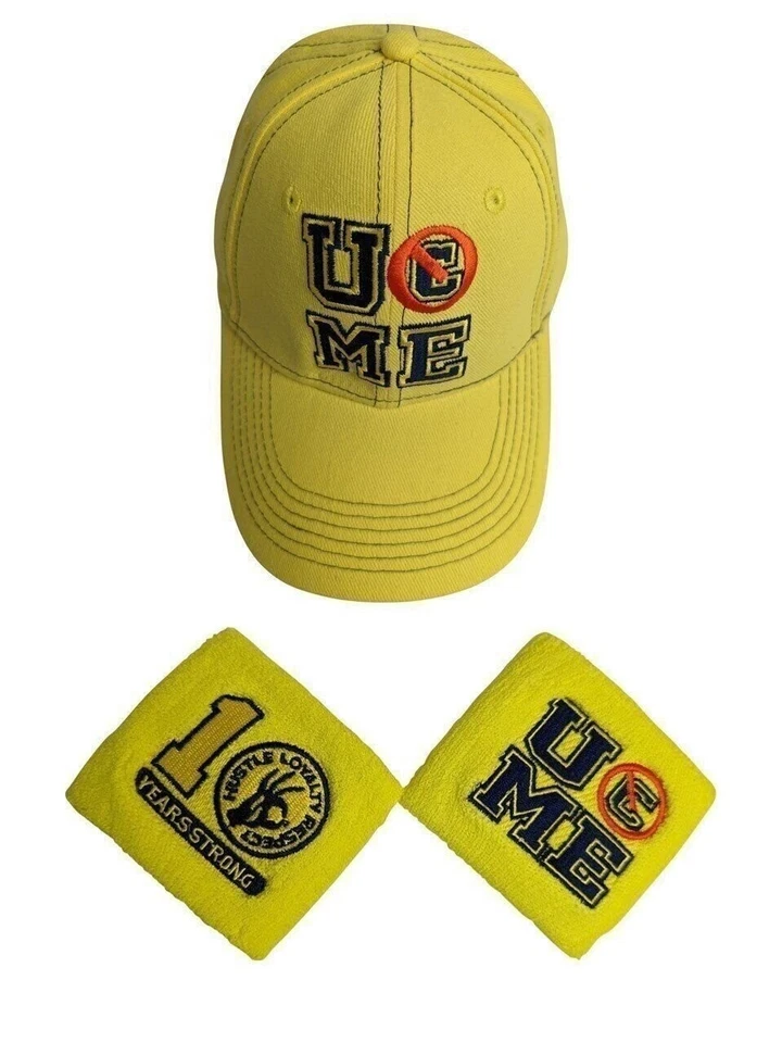 Conjunto de pulsera gorra de béisbol John Cena amarilla 10 años fuerte U Can't See Me Foto 1 de 1