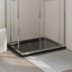 Shower Base ABS Black 80x100 cm Low Threshold Durable Modern Design 8912 - Picture 1 of 8