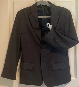Izod Boy’s Blazer Jacket Charcoal Gray Poly Rayon 4% Wool Fully Lined Size 8 - Picture 1 of 12