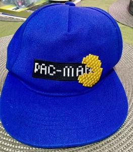 Pac-Man Mütze Erwachsene blau bestickt Druckknopflasche mit Pac-Man Logo neu! Cool - Bild 1 von 8