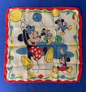 Walt Disney Productions Mickey Mouse Child’s Handkerchief. Balloons. - Picture 1 of 7
