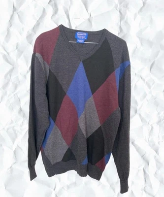 Pendleton Wool Sweater Jumper Argyle Mens Pullover Merino Size M Lightweight - Image 1 of 4
