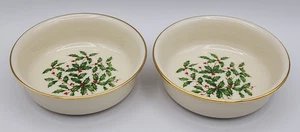 Lenox Holiday Dimension Coll Fruit Sauce Dessert Bowl 5 3/8" Diameter Set of 2 - Picture 1 of 10