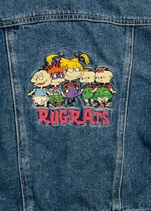 Vintage 1996 Nickelodeon Rugrats Denim Blue Jeansjacke bestickt Kinder Größe 6 - Bild 1 von 8