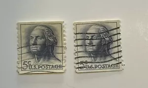 1962 George Washington 5 Cent 2x Stamp Blue/Gray (Rare). - Picture 1 of 1