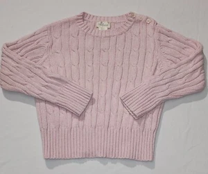 Olive Juice Pink Cable Knit Sweater | Girls 3T 4T | 100% Cotton | Classic Button - Picture 1 of 4