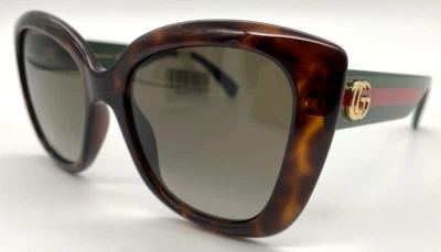 Gafas de sol Gucci GG0860S 001 marco oscuro habana/verde/rojo y lentes marrones 53 mm Foto 1 de 4