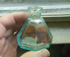 1860s UMBRELLA INK BOTTLE WITH PARTIAL LABEL BLACK WRITING INK CRUDE LIP NICE!