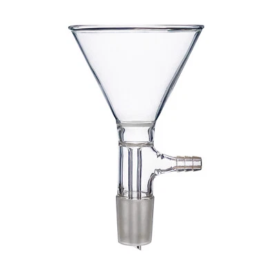 90mm 24/29 Powder Funnel Pore Plate Vacuum Hose Adapter Lab Chemistry Glassware - Image 1 of 2