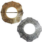 HW Nœud Celtique Kilt Mouche Plaid Broche Antique / Chrome Écossais & 8.9cm