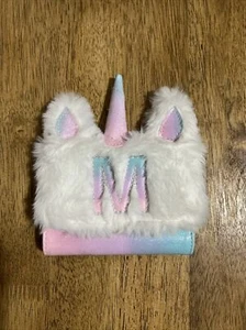 Justice Unicorn Initial M Monogram Glitter Trifold Wallet Multicolor - Picture 1 of 13