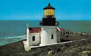 POINT CONCEPTION LIGHT STATION Leuchtturm Lompoc, CA c1950er Jahre Vintage Postkarte - Bild 1 von 2