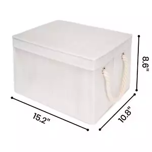 Foldable Fabric Storage Boxes with Lids and Handles, Foldable Storage Boxes - Picture 1 of 13