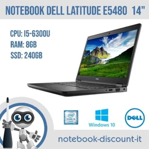 Laptop Dell Latitude E5480 CPU i5-6300u Ram 8GB RAM SSD 240GB Win10P 14" - Bild 1 von 10