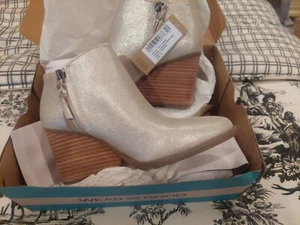 Botas Toms Mujer Hadley Botín Champagne Metálicas/Talla 6 Nuevas En Caja - Imagen 1 de 6