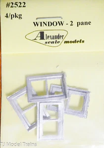 Alexander Scale Models #2522 Windows - 2 Pane / 4pcs (Light Cast Metal) - Picture 1 of 1