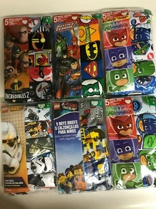 Boys Size 4 Underwear Asst 5 packs Lego, Batman, PJ Masks, Incredibles 2, BRIEFS - Picture 1 of 9