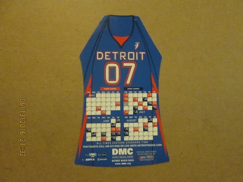 WNBA Detroit Shock Vintage Defunct 2007 Magnet Schedule Cover