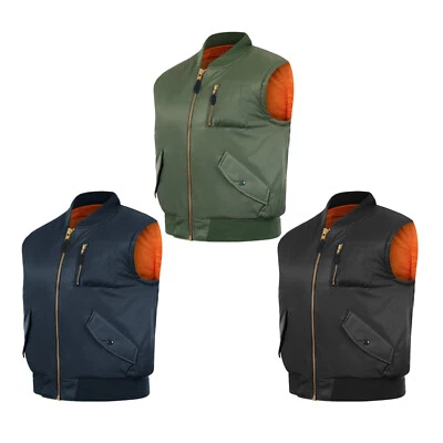 MA1 Flight Jacket Body Warmer Sleeveless Winter Gilet Hunting Security Vest Top - Image 1 of 4