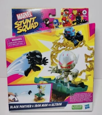 Marvel Comics Action Stunt Squad, Black Panther y Iron Man vs Ultron juguete Hasbro Foto 1 de 2