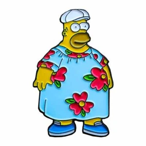 Homer Simpson Enamel Pin Moo Moo Brooch Cartoon TV Movie Metal Badge Lapel - Picture 1 of 1