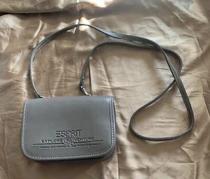 Small ESPRIT Cocao Leather Cross Body Purse Hand Bag  6 x 4 - Picture 1 of 8