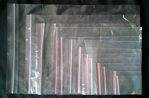 GRIP SEAL BAGS QTY 100 13 SIZES RESEALABLE PLASTIC CLEAR BAGS - Picture 1 of 1