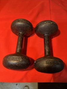 Mancuernas YORK vintage de 2-15 lb - Imagen 1 de 1