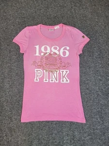 Camicia vintage rosa Victoria’s By Secret da donna taglia M 1986 rosa strass bling rara - Foto 1 di 10