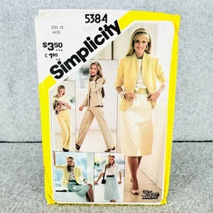 Simplicity 5384 Rock Hose Bluse und Jacke Arbeitskleidung fehlt Größe 12 Muster - Bild 1 von 4