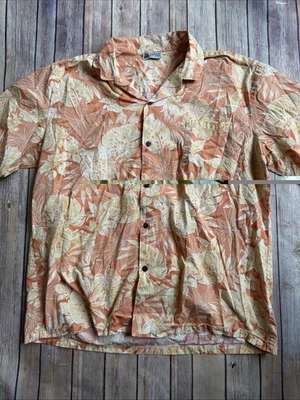 Camisa Hawaiana Vintage Aloha Republic XL EE. UU. Hecha en Hawái Playa Floral Naranja Foto 1 de 4