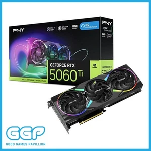 PNY Video Card GeForce RTX 5060 Ti OC Triple Fan 16GB GDDR7 ARGB LED - Picture 1 of 10