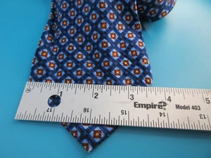 Corbata Ermenegildo Zegna Hombre Azul Medallón Geométrico 100% Seda Hecha en Italia - Imagen 1 de 3