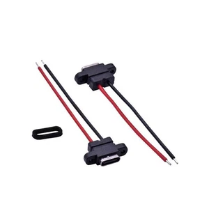 10PCS 5V Welding 2Pin Waterproof TYPE-C Female Power Socket Charging Adapter P - Afbeelding 1 van 7