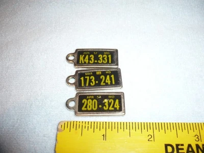 one 1956  two  1957 Disabled Veterans Mini License Plate Key Chain   MISSOURI - Image 1 of 2