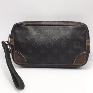 Echte Louis Vuitton LV guter Zustand Clutch Tasche Handtasche Canvas braun Frankreich FS - Bild 1 von 14