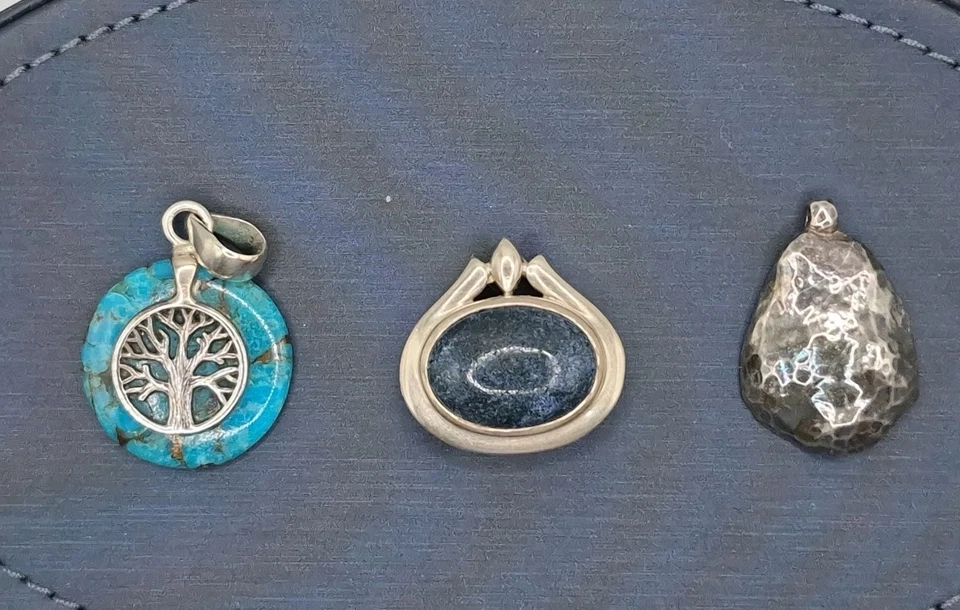 Three 3 Sterling Silver Dainty Pendants Silpada 925 native Tree Of Life... - Image 1 of 4