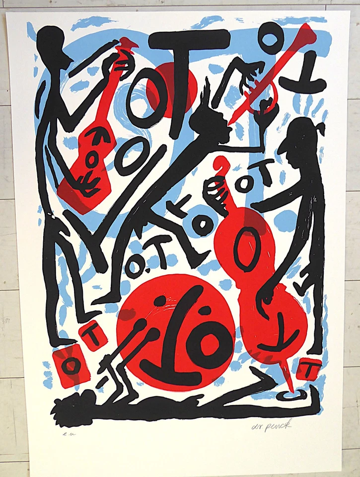 A. R. PENCK - "JAZZ COMBO" - FARBSERIGRAFIE 1999 - DRUCKFRISCH !!! - Bild 1 von 4