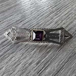 Broche ancienne Art Deco - Métal Et Verroterie - Picture 1 of 2