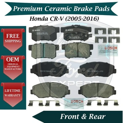 Kit de pastillas de freno delanteras y traseras de cerámica Bosch OEM para Honda CR-V 2005-2016 9 años de garantía Foto 1 de 4