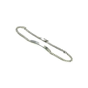 ID Unisex 10" Ankle chain bracelet 4mm W Solid 925 Sterling Silver Fine Crafted - Picture 1 of 10