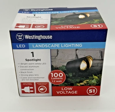 Светодиодный прожектор для ландшафтного освещения Westinghouse черный S1 низкое напряжение - Изображение 1 из 4