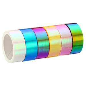 6Roll 15mmx5mTape Self Adhesive Holographic Foil Mirror Metallic Masking Sticker - Picture 1 of 19
