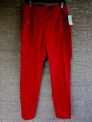 NWT INC Women's Curvy Fit Pull-On Skinny Leg Pants Real Red Size 14 - Image 1 of 4